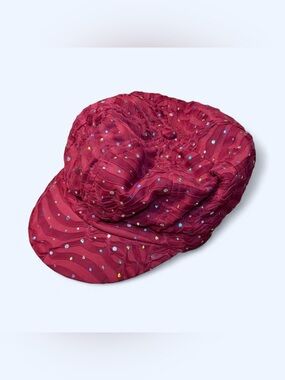 Y2K Red Sequin Newsboys Cap by Something Special!